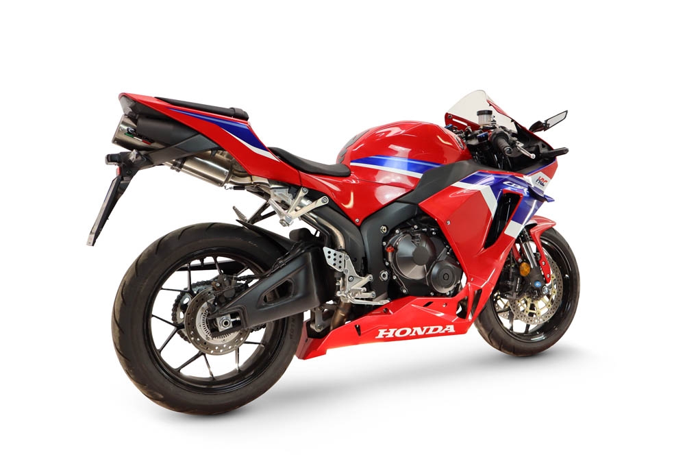 GPR escape compatible con Honda Cbr 600 Rr  2024-2026, M3 Titanium Natural, Escape legal, homologado, silenciador con catalizador, db killer desmontable y tubo de conexión específico 