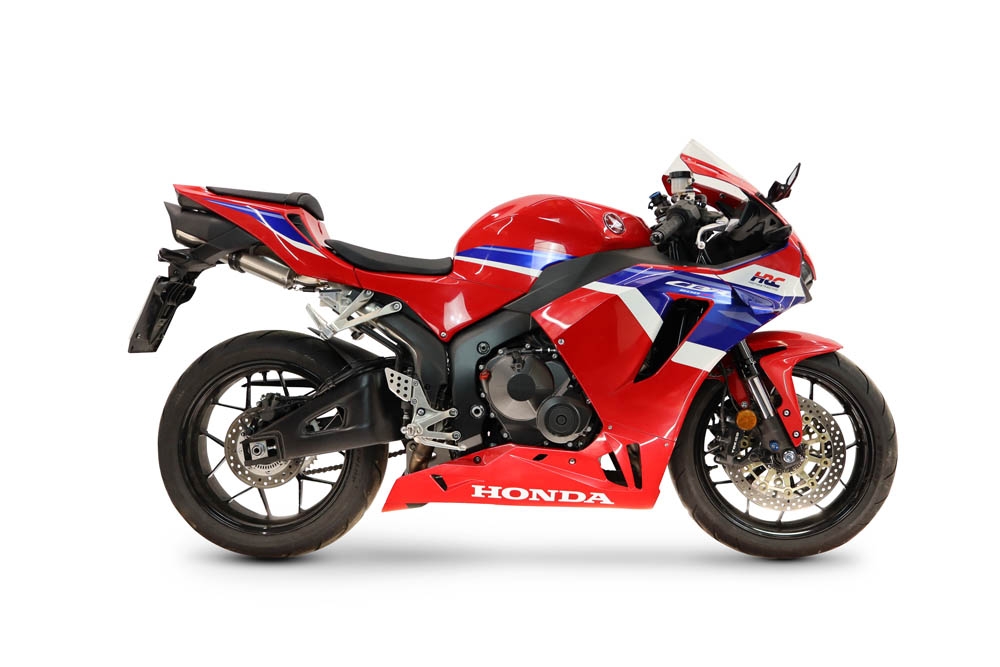 GPR escape compatible con Honda Cbr 600 Rr  2007-2023, Tiburon Titanium, Escape racing, silenciador con tubo de conexion, articulo sin homologacion 