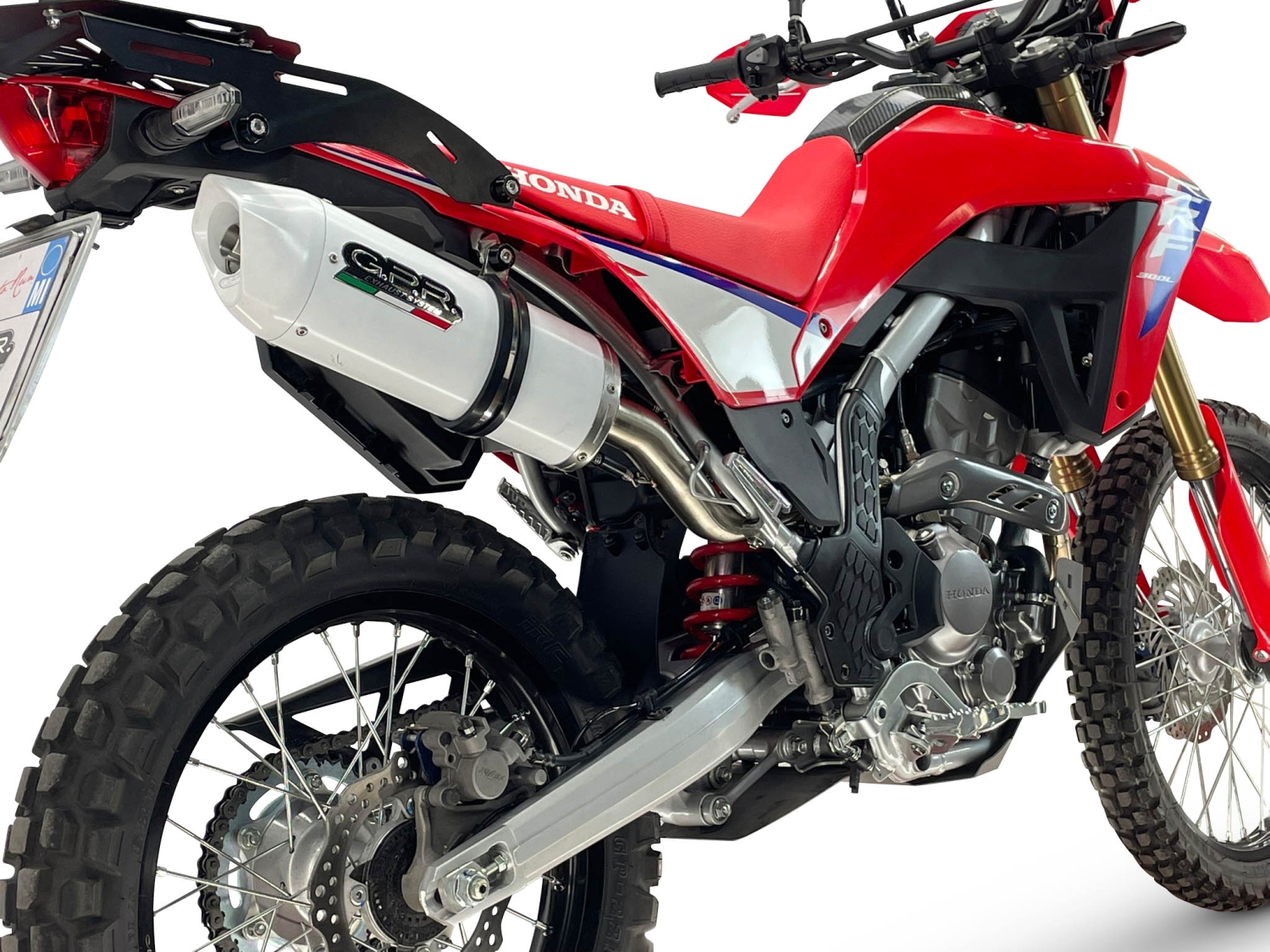 GPR escape compatible con Honda Crf 300 L - Rally 2025-2026, Albus Ceramic, Escape homologaedo, legal para mercados fuera de la UE, incluido tubo de enlace y db killer extraíble 