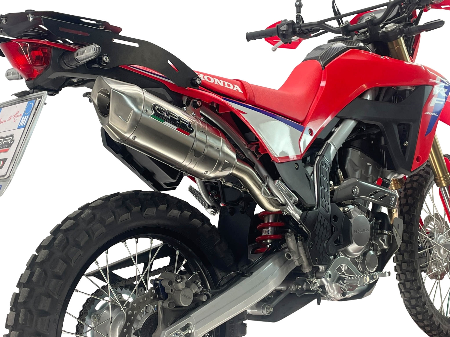 GPR escape compatible con Honda Crf 300 L - Rally 2025-2026, Furore-X Inox, Escape homologaedo, legal para mercados fuera de la UE, incluido tubo de enlace y db killer extraíble 