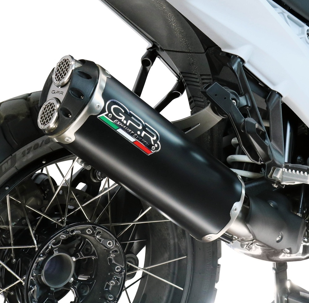 GPR escape compatible con Harley Davidson Pan America 1250 2020-2024, Hyper Dual Black Titanium, Escape legal, homologado, silenciador con db killer desmontable y tubo de conexión específico 