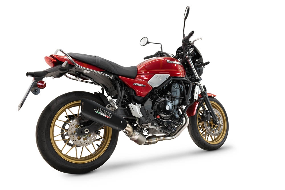 GPR escape compatible con  Kawasaki Z 650 RS 2024-2025, GP-Revo Black Titanium, Silenciador homologado para ruido, escape completo con catalizador y db killer 