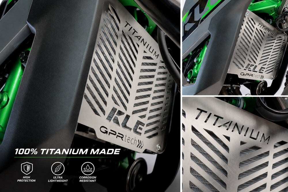 GPR TECH compatible con  Kawasaki KLE 500 2026/2027 e5 plus Protector de radiador de titanio 
