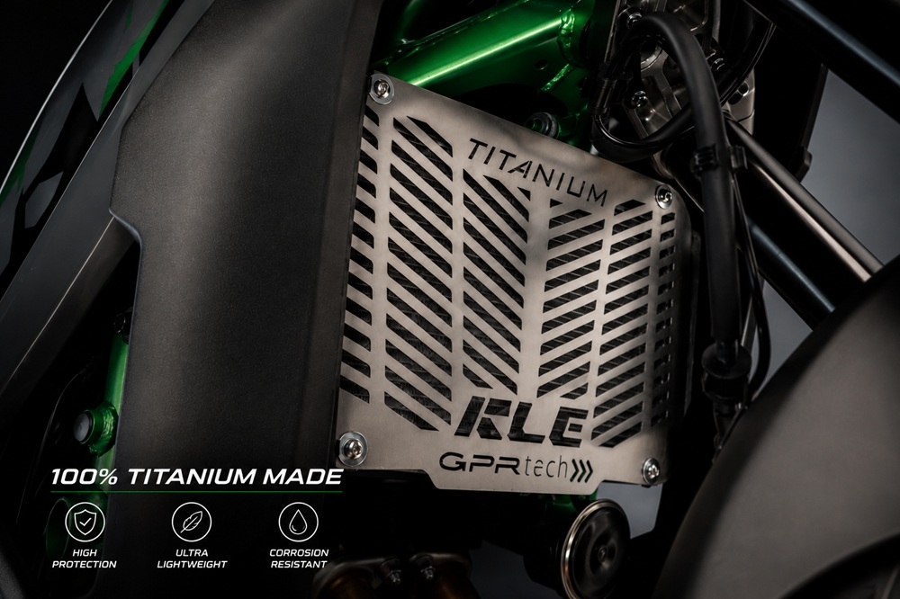GPR TECH compatible con  Kawasaki KLE 500 2026/2027 e5 plus Protector de radiador de titanio 