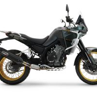 Escape compatible con Kove 800X 2024-2026, Furore-X Titanio Nero, Escape racing, silencioso con tubo de conexión 