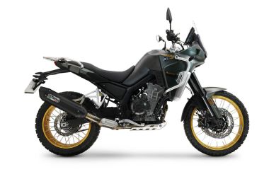 Escape compatible con Kove 800X 2024-2026, Furore-X Titanio Nero, Escape racing, silencioso con tubo de conexión 