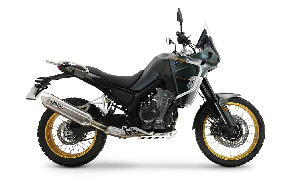 Escape compatible con Kove 800X 2024-2026, Furore-X Acciaio Inox, Escape racing, silencioso con tubo de conexión 