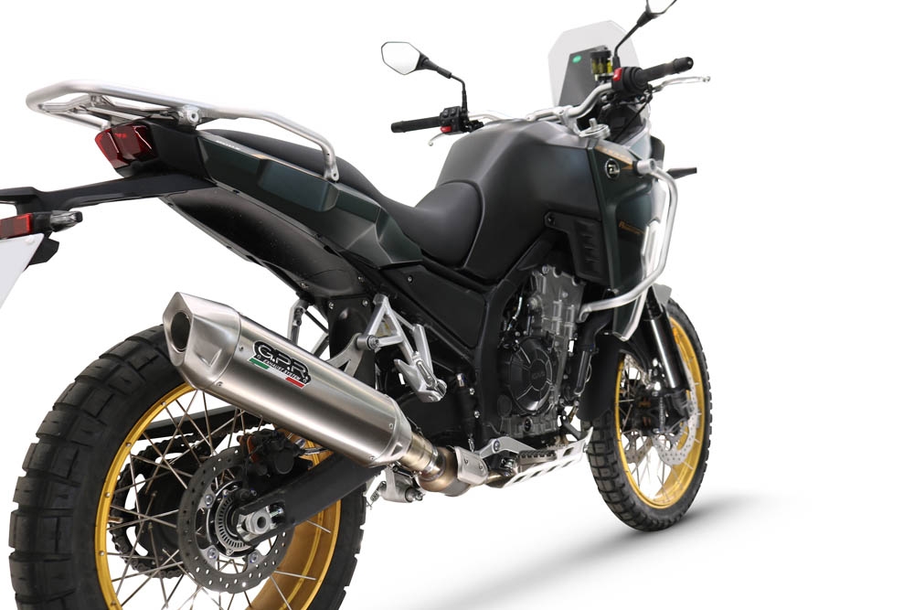 Escape compatible con Kove 800X 2024-2026, Furore-X Acciaio Inox, Escape racing, silencioso con tubo de conexión 