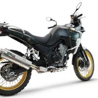 Escape compatible con Kove 800X 2024-2026, Dune Triovale Titanio, Escape legal, homologado, silenciador con db killer desmontable y tubo de conexión específico 