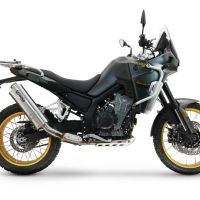 Escape compatible con Kove 800X 2024-2026, Dune Triovale Titanio, Escape legal, homologado, silenciador con db killer desmontable y tubo de conexión específico 