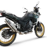 Escape compatible con Kove 800X 2024-2026, Dune Triovale Titanio, Escape legal, homologado, silenciador con db killer desmontable y tubo de conexión específico 