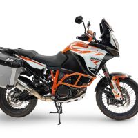GPR TECH compatible con  Ktm Lc 8 Adventure 1050 2015/2016 e3 Par de maletas laterales en aluminio con lado derecho contorneado, color plata con portaequipajes específico Capacidad 38 LT. + 32 LT.