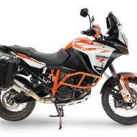 GPR TECH compatible con  Ktm Lc 8 1290 Super Adv 2015/2016 e3 Par de maletas laterales en aluminio con lado derecho contorneado, color negro con portaequipajes específico Capacidad 38 LT. + 32 LT.