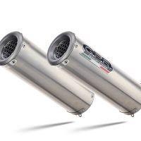 Escape compatible con Aprilia Shiver 900 2017-2020, M3 Inox , Par de terminales de escape homologados, con db killer extraíbles y tubos de conexión específicos 