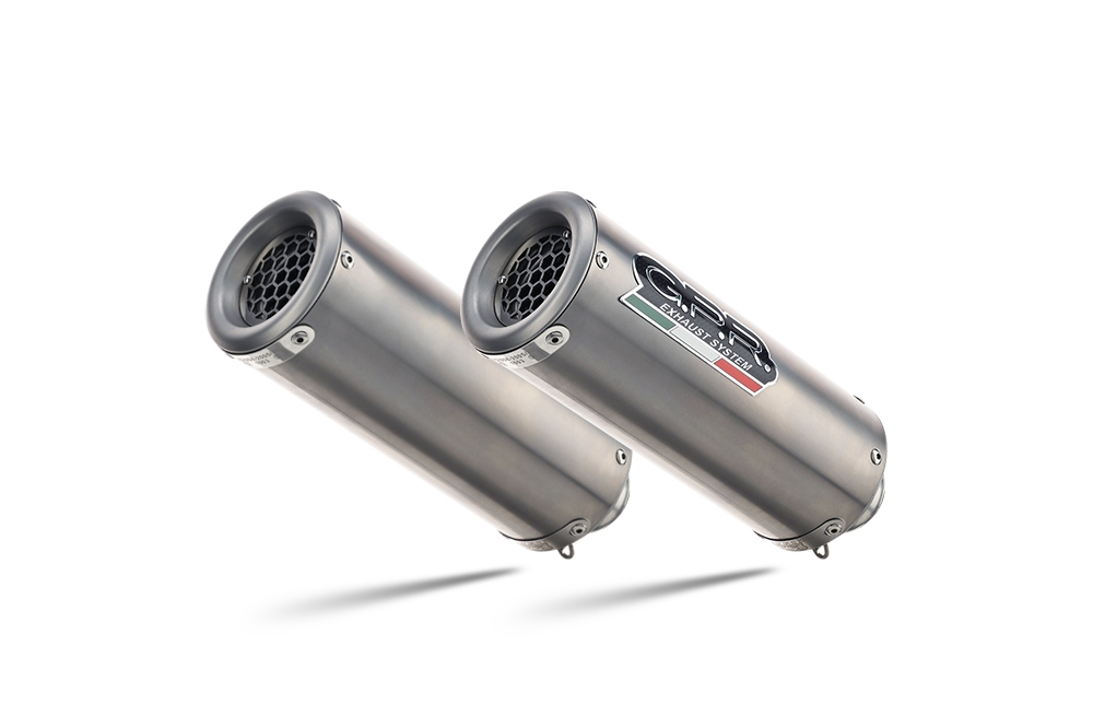 Escape compatible con Ducati 749 2003-2007, M3 Titanium Natural, Par de terminales de escape homologados, con db killer extraíbles y tubos de conexión específicos 