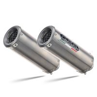 Escape compatible con Ducati 749 2003-2007, M3 Titanium Natural, Par de terminales de escape homologados, con db killer extraíbles y tubos de conexión específicos 