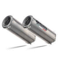 Escape compatible con Ducati Monster 1100 2009-2010, M3 Titanium Natural, Par de terminales de escape homologados, con db killer extraíbles y tubos de conexión específicos 