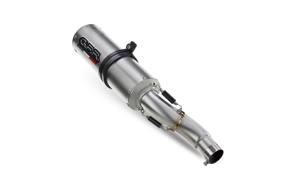 Escape compatible con Cf Moto 650 Gt 2025-2026, M3 Titanium Natural, Escape legal, homologado, silenciador con db killer desmontable y tubo de conexión específico 