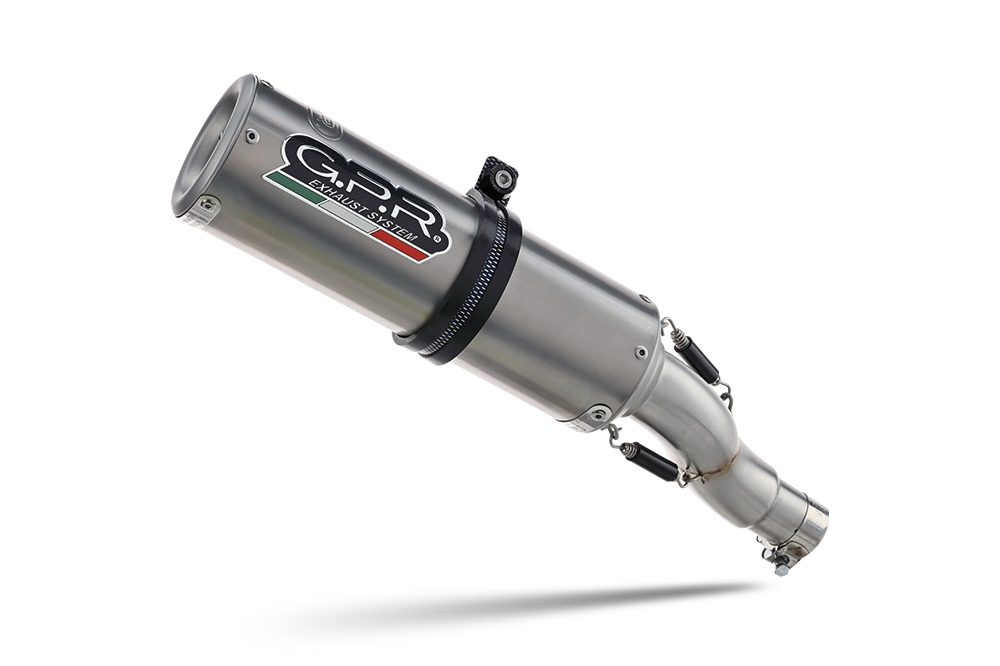 Escape compatible con Cf Moto 650 Gt 2025-2026, M3 Titanium Natural, Escape legal, homologado, silenciador con db killer desmontable y tubo de conexión específico 