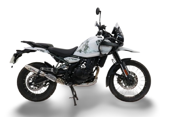 Escape compatible con Royal Enfield Guerrilla 450 2024-2025, Deeptone Inox, Escape legal, homologado, silenciador con db killer desmontable y tubo de conexión específico 