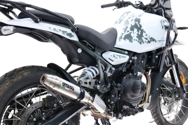 Escape compatible con Royal Enfield Guerrilla 450 2024-2025, Deeptone Inox, Escape legal, homologado, silenciador con db killer desmontable y tubo de conexión específico 