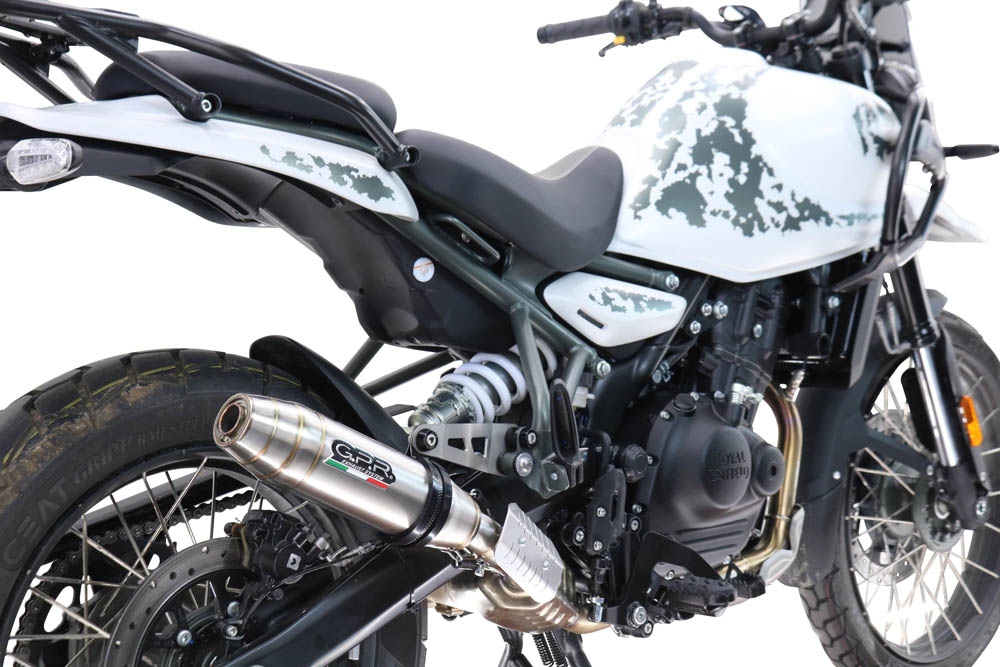 GPR escape compatible con  Royal Enfield Guerrilla 450  2024-2025, Deeptone Inox, Escape legal, homologado, silenciador con db killer desmontable y tubo de conexión específico 