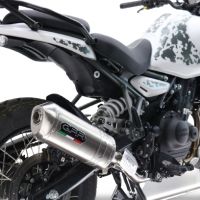 Escape compatible con Royal Enfield Guerrilla 450 2024-2025, Satinox, Escape legal, homologado, silenciador con db killer desmontable y tubo de conexión específico 