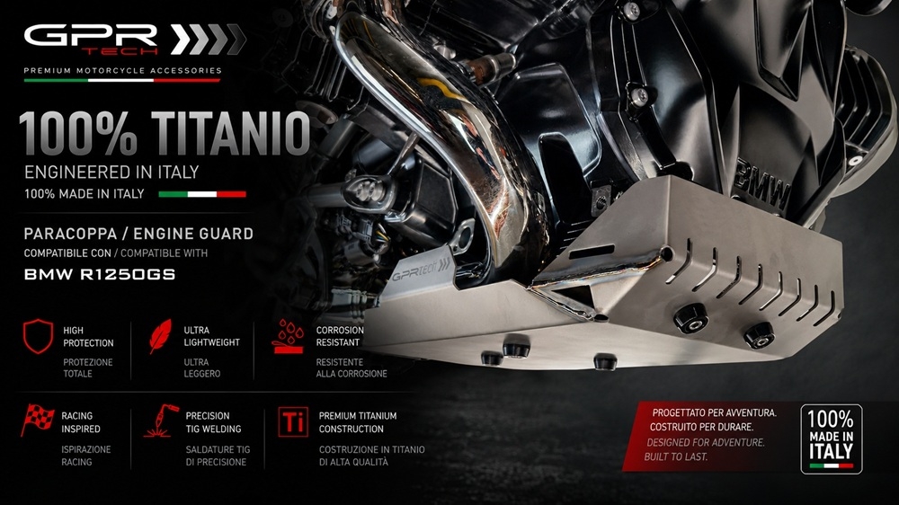 GPR TECH compatible con  Bmw R 1250 Gs Adventure 2019/2020 e4 Protección del motor en titanio 