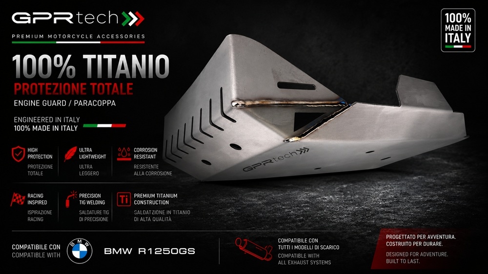 GPR TECH compatible con  Bmw R 1250 Gs Adventure 2019/2020 e4 Protección del motor en titanio 