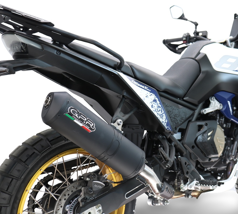 GPR escape compatible con  Voge DS 800 Rally 2025-2026, Ghisa , Escape legal, homologado, silenciador con db killer desmontable y tubo de conexión específico 