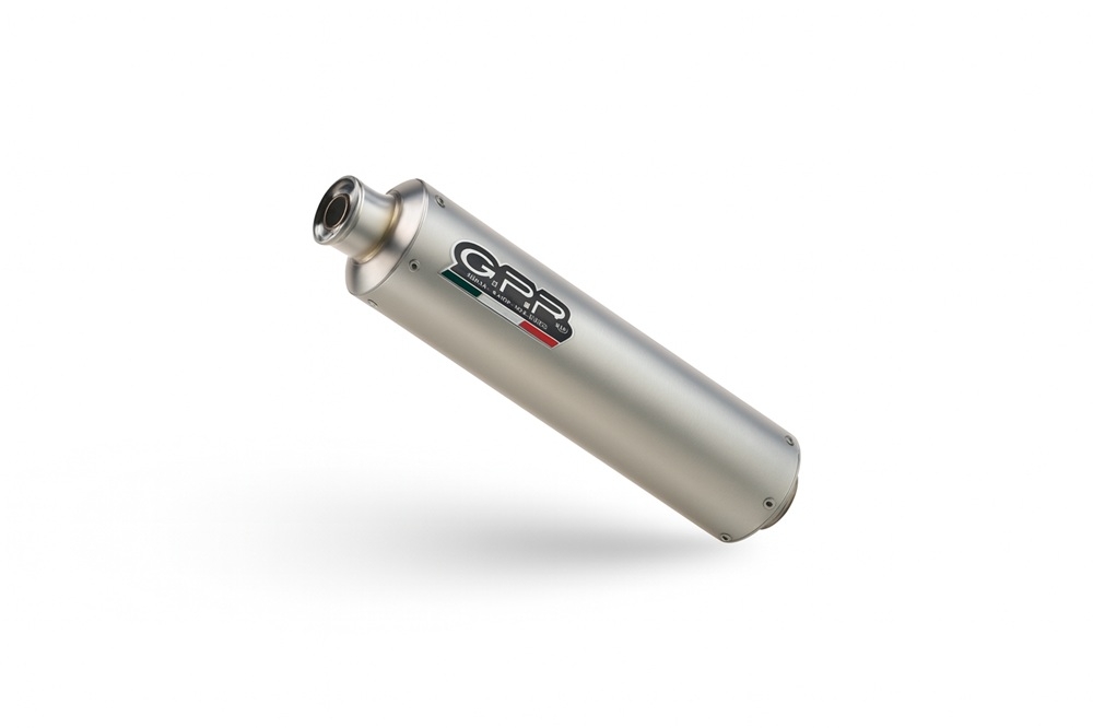 GPR escape compatible con Hyosung Comet 250 GT - R 2001-2014, Inox Tondo, Silenciador de escape, homologado, montaje con brida específica (bolt-on), con db killer extraíble 
