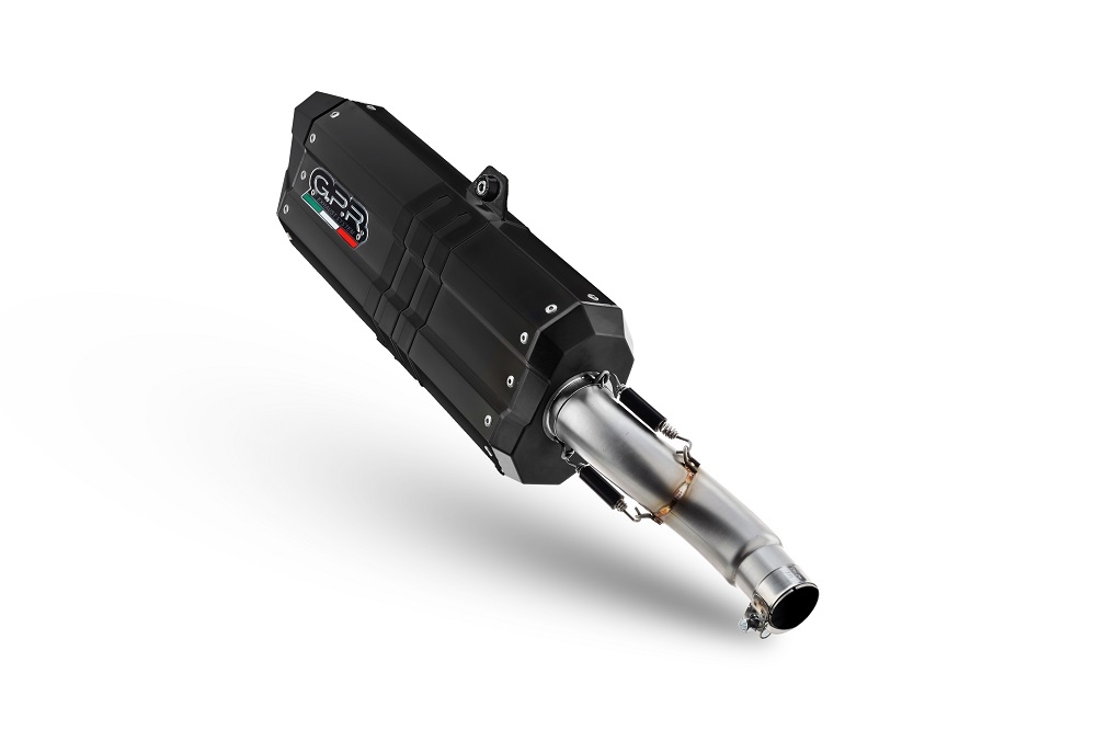 Escape compatible con Bmw R 1200 Gs 2017-2018, Hyper Sonic Black Titanium, Escape legal, homologado, silenciador con db killer desmontable y tubo de conexión específico 