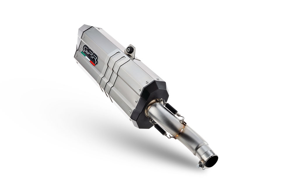Escape compatible con Bmw R 1200 Rt Lc 2017-2019, Hyper Sonic Titanium, Escape legal, homologado, silenciador con db killer desmontable y tubo de conexión específico 