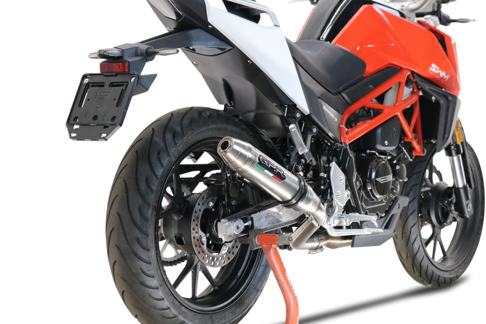 GPR escape compatible con Swm Motorcycles Hoku 125 2022-2024, Deeptone Inox, Escape legal, homologado, silenciador con db killer desmontable y tubo de conexión específico 