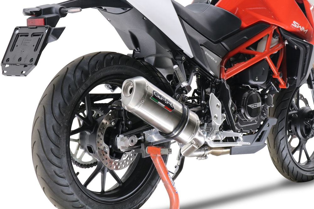 GPR escape compatible con Swm Motorcycles Hoku 125 2022-2024, Satinox , Escape legal, homologado, silenciador con db killer desmontable y tubo de conexión específico 