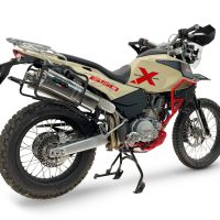 GPR escape compatible con Swm Motorcycles Superdual 600 T 2023-2024, Trioval, Par de terminales de escape homologados, con db killer extraíbles y tubos de conexión específicos 
