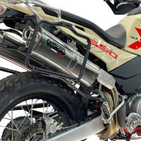 GPR escape compatible con Swm Motorcycles Superdual 600 T 2023-2024, Trioval, Par de terminales de escape homologados, con db killer extraíbles y tubos de conexión específicos 