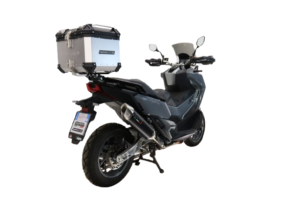 Baúl GPR TECH compatible con  Bmw G 310 Gs 2017/2021 e4 Baúl Alpi-Tech en aluminio color plata con placa específica incluida Capacidad Litros 35