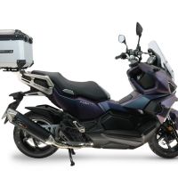 Baúl GPR TECH compatible con  Sym ADX 125 2024/2026 e5 Plus Baúl Alpi-Tech en aluminio color plata con placa específica incluida Capacidad Litros 45