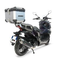 Baúl GPR TECH compatible con  Sym ADX 125 2024/2026 e5 Plus Baúl Alpi-Tech en aluminio color plata con placa específica incluida Capacidad Litros 45