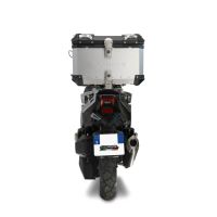 Baúl GPR TECH compatible con  Sym ADX 125 2024/2026 e5 Plus Baúl Alpi-Tech en aluminio color plata con placa específica incluida Capacidad Litros 45