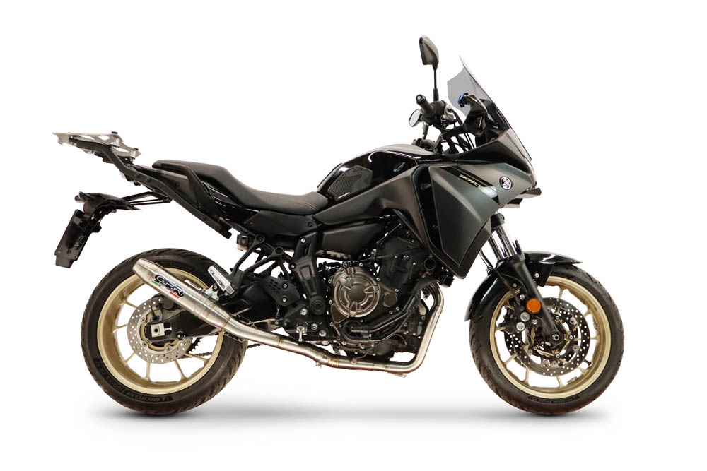 GPR escape compatible con Yamaha Tracer 7 GT 2020-2024, Deeptone Inox, Escape completo, no legal para países de la UE, con db killer extraíble 