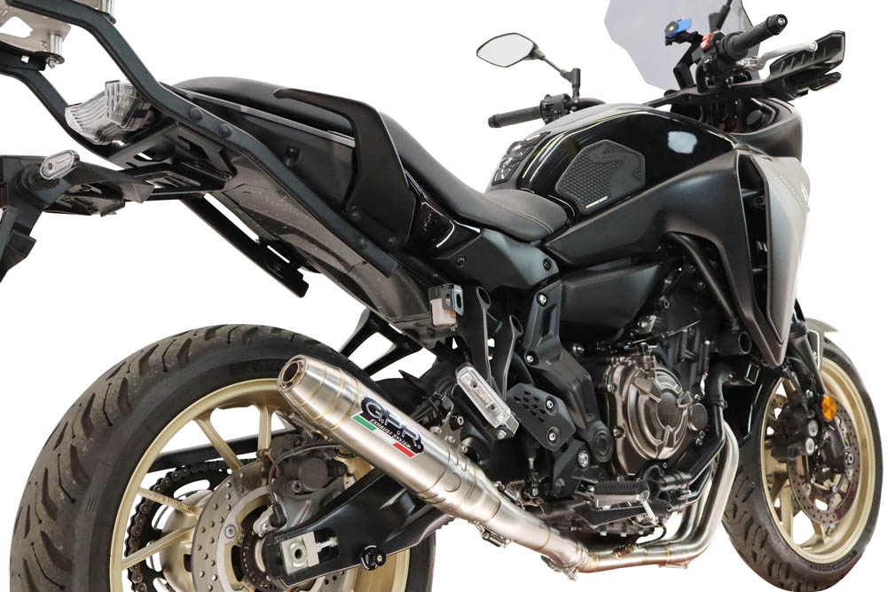 GPR escape compatible con Yamaha Tracer 7 GT 2020-2024, Deeptone Inox, Escape completo, no legal para países de la UE, con db killer extraíble 