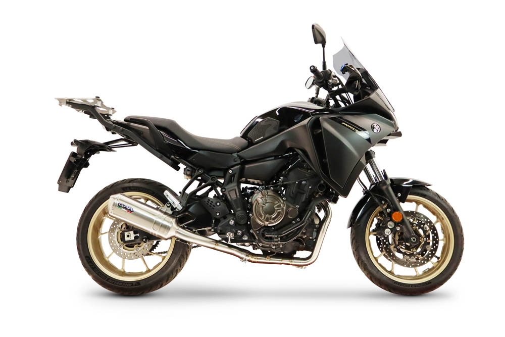 GPR escape compatible con Yamaha Tracer 7 GT 2020-2024, Satinox , Escape completo, no legal para países de la UE, con db killer extraíble 