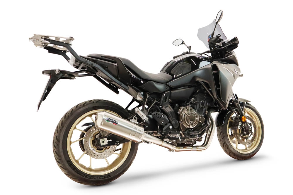 GPR escape compatible con Yamaha Tracer 7 GT 2020-2024, Satinox , Escape completo, no legal para países de la UE, con db killer extraíble 