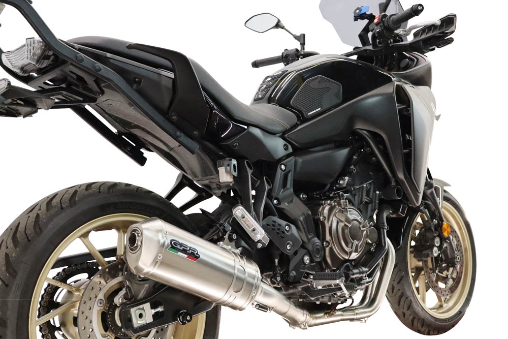 GPR escape compatible con Yamaha Tracer 7 GT 2020-2024, Satinox , Escape completo, no legal para países de la UE, con db killer extraíble 