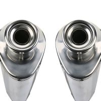 Escape compatible con Aprilia Pegaso 650 Ga 1992-1996, Trioval, Par de terminales de escape homologados, con db killer extraíbles y tubos de conexión específicos 