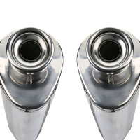 Escape compatible con Kawasaki Klv 1000 2004-2007, Trioval, Par de terminales de escape homologados, con db killer extraíbles y tubos de conexión específicos 