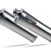 Escape compatible con Aprilia Rsv 1000 R Factory 2006-2010, Trioval, Par de terminales de escape homologados, con db killer extraíbles y tubos de conexión específicos 