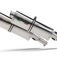 Escape compatible con Aprilia Pegaso 650 Ga 1992-1996, Trioval, Par de terminales de escape homologados, con db killer extraíbles y tubos de conexión específicos 